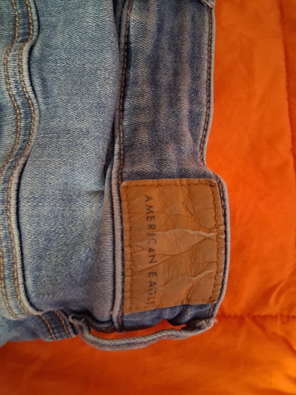 American Eagle Next Level Stretch Hi-Rise Jegging Blue Denim Jeans - Picture 6 of 9